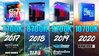 i7 7700K vs i7 8700K vs i7 9700K vs i7 10700K Test in 7 Games [upl. by Lucey]