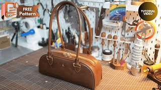 LeatherCraft Baguette Bag 4K  FREE PDF PATTERN [upl. by Ettelorahc]