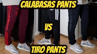 ADIDAS YEEZY CALABASAS TRACK PANTS SIZING VS ADIDAS TIRO PANTS [upl. by Essirahs]