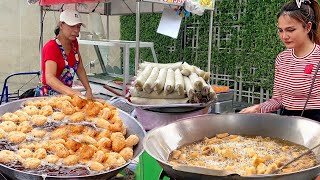 Amazing Fried Shrimp Cake amp Spring rolls  Freshly Cooked to Order  Thai Street Food [upl. by Vasiliki254]