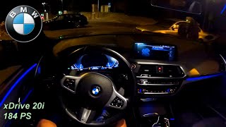 2021 BMW X3 xDrive 20i 184 PS TOPSPEED NIGHT POV DRIVE MAINZ 60 FPS [upl. by Ellenwad]