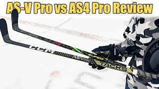 CCM Super Tacks ASV Pro vs AS4 Pro Hockey Stick Review  Old v New Which stick is better [upl. by Ydnam]