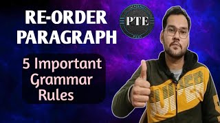 PTE Reading  Reorder paragraph  Important grammar rules  tips and tricks [upl. by Nuahsed]