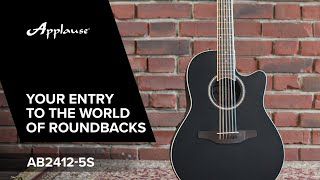 Features ENG Applause EAcoustic Guitar AB24125S Mid Cutaway 12string Black Satin [upl. by Ayanej171]