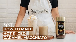 Easy Caramel Macchiato Recipe at Home Hot amp Iced Coffee [upl. by Ibmab]