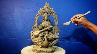 How to make saraswati murti  Saraswati murti making  murti banane ka tarika [upl. by Hedi]