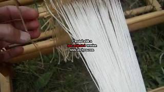 Warping A Peacock Type Loom Outside [upl. by Ellennad]