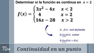 Continuidad en un punto ejemplo 2 [upl. by Leontine570]