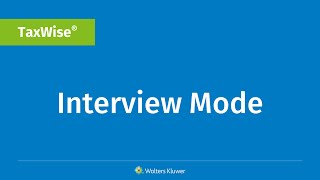 TaxWise Interview Mode [upl. by Scheck]