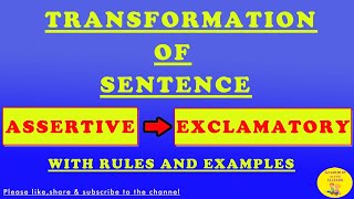 Assertive To Exclamatory Sentences Transformation Of Assertive To Exclamatory SentencesS2LEARN [upl. by Edgar]