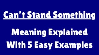 What Does Can’t Stand Something Mean  Idiom Explained with Examples [upl. by Pfister]