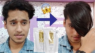 How To Get Permanent Straight Hair At Home With Loreal XTenso Cream Mens Curly To Straight Hair [upl. by Ardnohsal]