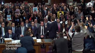 Meta CEO Mark Zuckerberg apologizes to parents at online child safety Senate hearing [upl. by Ardnnek]