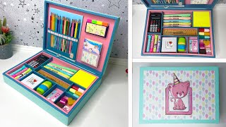 How to make a drawing organizer  Crafts from cardboard and paper [upl. by Lesnah444]