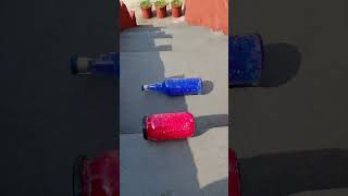 Pink Vs Blue Breaking glass bottles  Crushing Crunchy amp soft things shorts asmr satisfying [upl. by Nytram18]