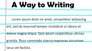 A Way to Writing [upl. by Macnair]