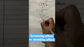 screening effect class 11 ytshorts youtubeshorts viralshort [upl. by Naylor]