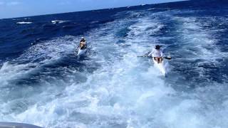 Dean Gardiner and Oscar Chalupsky on a downwind and boat wake [upl. by Callery124]