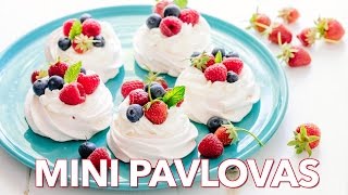 Dessert Easy Mini Pavlovas  Homemade Meringues Recipe [upl. by Rosana905]