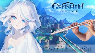 Fontaine OST  Genshin Impact Version 40 Gameplay  Flute Cover SHEET MUSIC [upl. by Prosperus508]