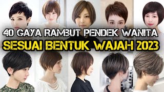 40 GAYA RAMBUT PENDEK WANITA SESUAI BENTUK WAJAH 2023 gayarambutwanita gayarambutpendekwanita [upl. by Rosel]