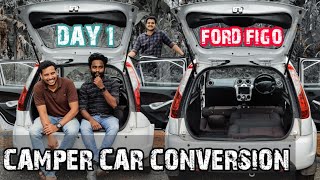 Low Budget Small Car Camper Conversion  Hatchback Car to Camper Car  Car Camping India Ford Figo [upl. by Anaitsirhc735]