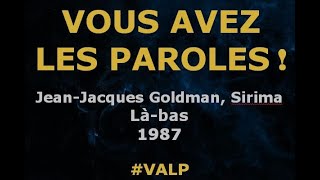 JeanJacques Goldman Sirima  Làbas  Paroles lyrics  VALP [upl. by Wager]