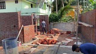 Brick Masonry Work At Residential Project [upl. by Eydnarb]