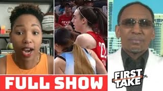 FULL FIRST TAKE Stephen A vs Monica McNutt COOK Chennedy Carter DIRTY PUSH On Caitlin Clark wnba [upl. by Yelsiap]