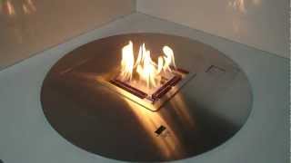 Round ethanol burner AFIRE how to create a remote controlled ventless fireplace [upl. by Grath]