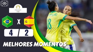 Brasil x Espanha  42  Melhores Momentos  Paris 2024  brasil x espanha feminino [upl. by Dlaregztif74]