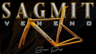 SAGMIT VENENO 2021 ROAD BIKE FRAME REPAINT USING SAMURAI PAINT HONDA GOLD H235  HG77 HOLOGRAM [upl. by Damahom]