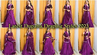 Latest Dupatta Draping Styles For Lehenga 2023  Lehenga Dupatta Styles  Dupatta Draping Styles [upl. by Ennasor936]