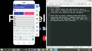 Android ListView from SQLite DatabaseDownload Source code [upl. by Bergeron600]