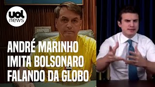 André Marinho imita Bolsonaro falando da concessão da Globo Encontro com Jair e Pantanal queimado [upl. by Placia]