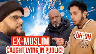 ExMuslim gets caught lying Hashim amp Abbas Vs ExMuslim  Speakers corner  Hyde Park [upl. by Nanah]