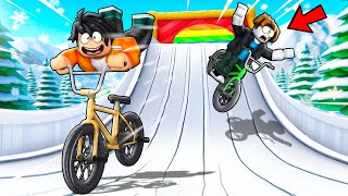 Ice MEGA RAMP Challenge In BIKE OBBY Roblox [upl. by Tnahsarp116]