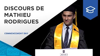 Discours de Mathieu Rodrigues président du Bureau des Elèves MS  ESSEC Commencement Day 2022 [upl. by Meares]