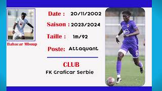 Babacar Mboup  Attaquant de pointe Saison 20232024 FK Grafiĉar Serbie [upl. by Shanta549]