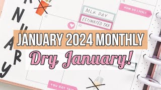 January 2024 Monthly Plan With Me amp Dry January Tracker Happy Planner [upl. by Salahcin]