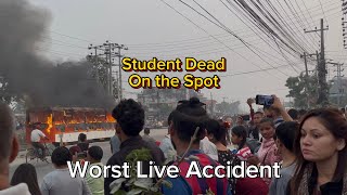 Worst accident ever in Nepal  Khanar Live Accident  School Student on the Spot Death [upl. by Neumann]