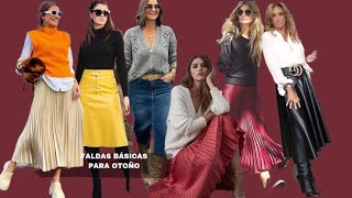 CÓMO COMBINAR FALDAS EN TEMPORADA OTOÑO INVIERNO CON DISTINTOS CALZADOS DE MODA 2024 [upl. by Assirrak639]