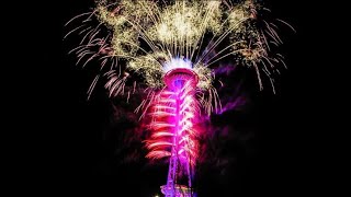 Watch Space Needle lights up with drone fireworks and light show to ring in 2024 [upl. by Bancroft]