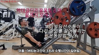 보디빌딩선수들이 대회 막바지에 강도를 끌어올리는 다리운동방법 공개 절대따라하지 마세요 끝까지 보셔야 이해가 됩니다 [upl. by Niwhsa]