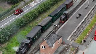 Sir Drefaldwyn  Welshpool and Llanfair Railway Gala 2024  DJI Drone Video [upl. by Ojahtnamas]