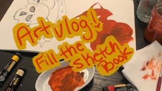 One Sketchbook Three Paintings vlog shorta [upl. by Aicenet]