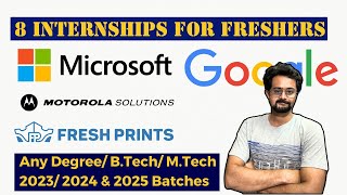 8 Amazing Internships Opportunities for Freshers  Any Degree BTech amp MTech Can Apply  FLM [upl. by Arod]