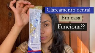 CLAREAMENTO DENTAL COM WHITENESS PERFECT 22 em casa  FUNCIONA [upl. by Haughay]