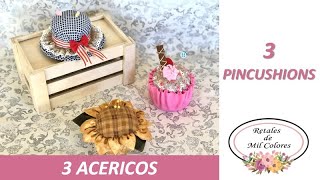 3 ACERICOS o ALFILETEROS ♻️ reciclando telas un CD y latas de conserva recycle 5minutecrafts 103 [upl. by Lion716]