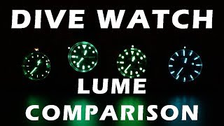 Watch Lume Comparison Tritnite v Lumibrite v Ginault Gold Sand v SuperLuminova  Perth WAtch 105 [upl. by Eoz]